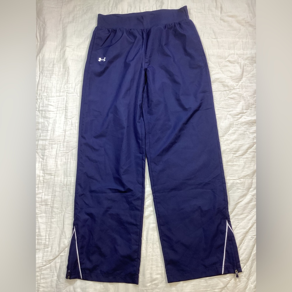 Womens Under Armour Pregame Woven Athletic Pants Navy Medium All Season
